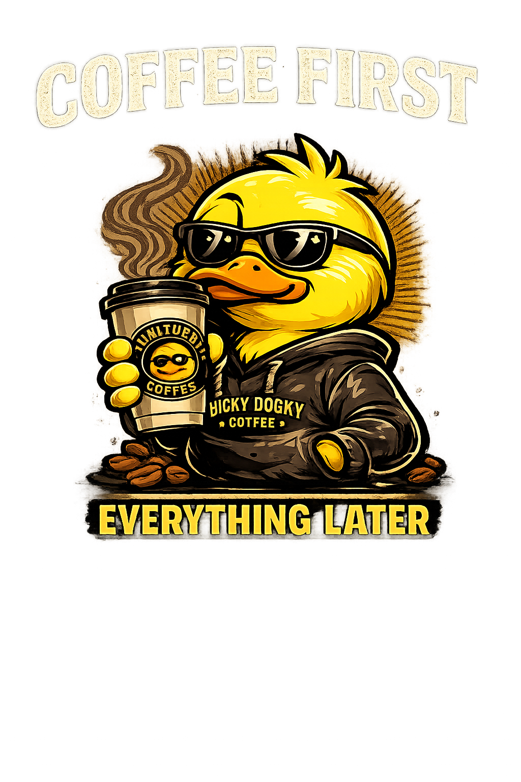 Coffee First, Everything Later – Lucky Ducky Coffee Tee