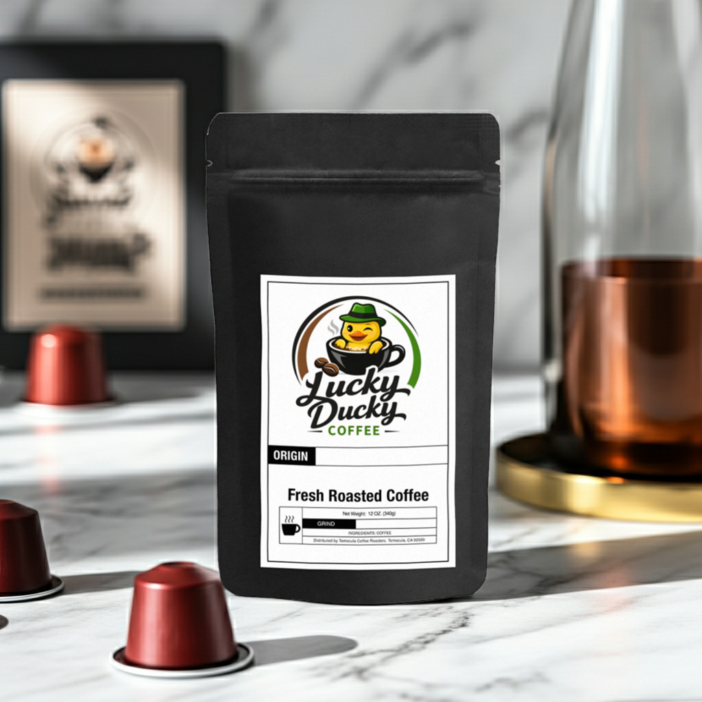 12 Pack Single Serve Coffee Capsules - Lucky Ducky Coffee - Palm Springs